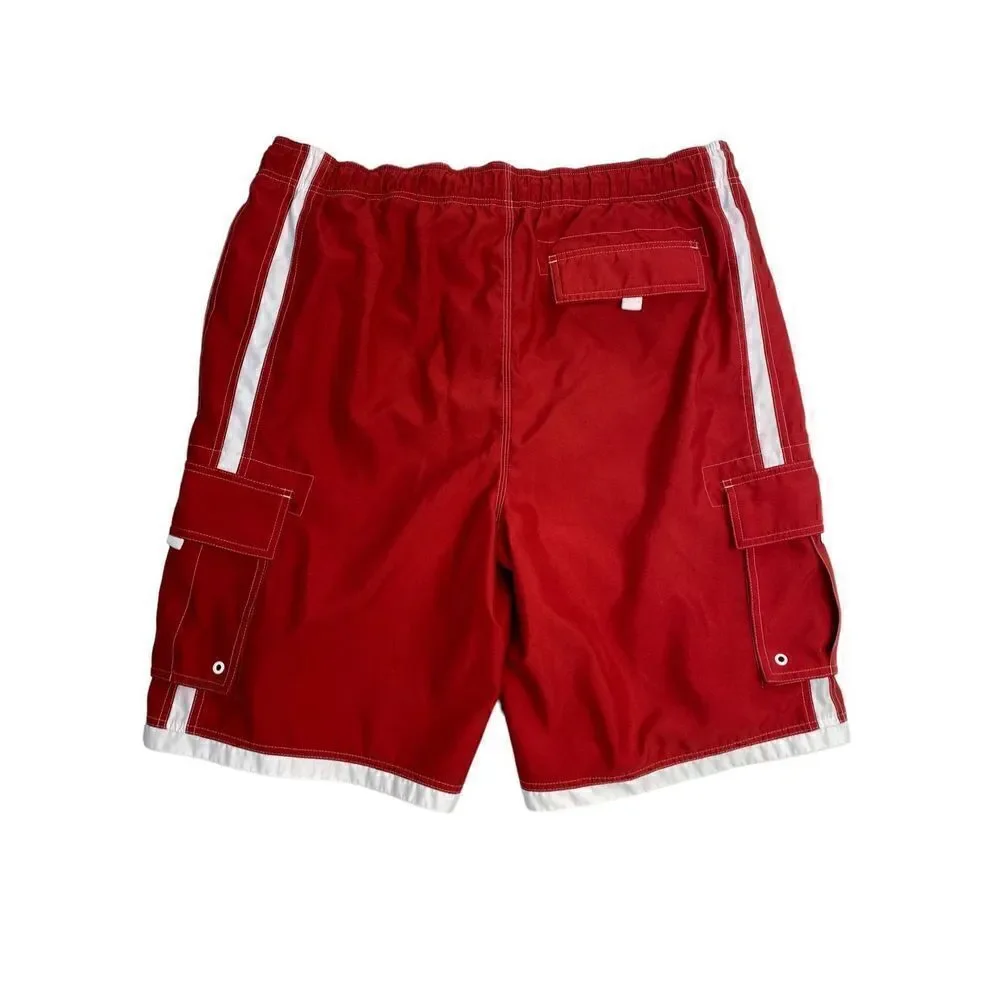 Hang Ten Men's Drawstring 5-pocket Quick-dry Boardshort Red XL